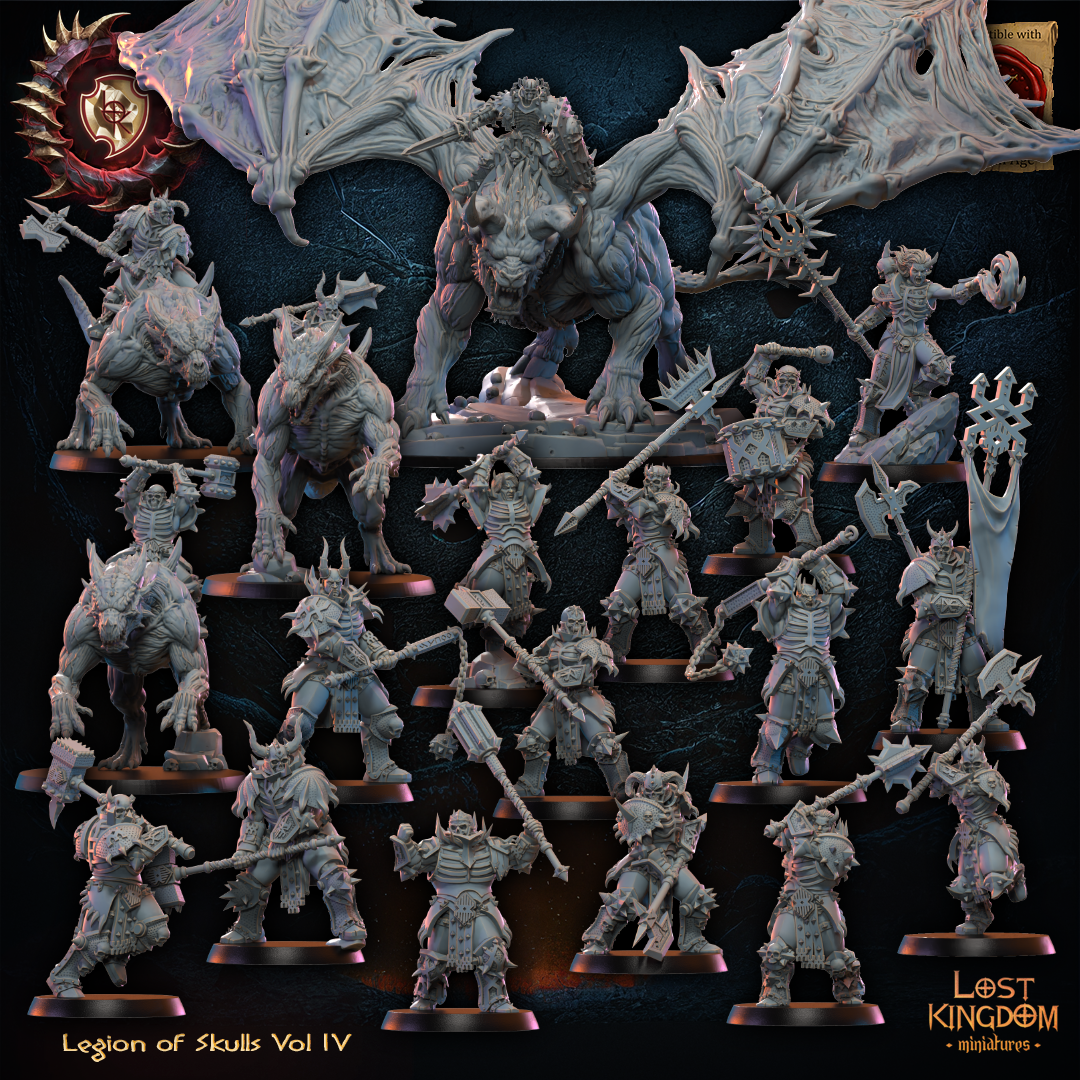 3D Printed Skull Chosen Command Group by Lost Kingdom Miniatures