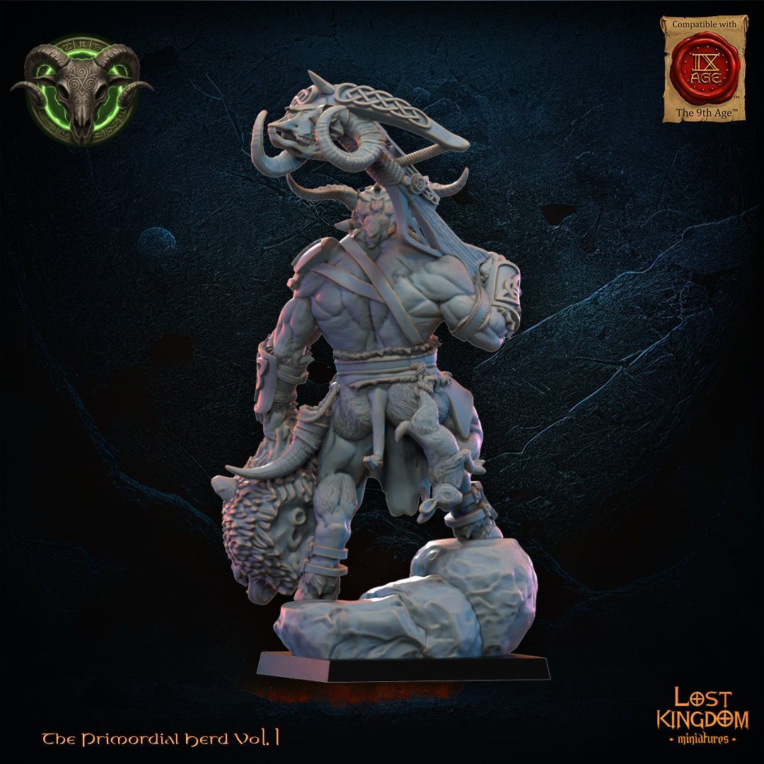 3D Printed Wildhorn Chieftan by Lost Kingdom Miniatures