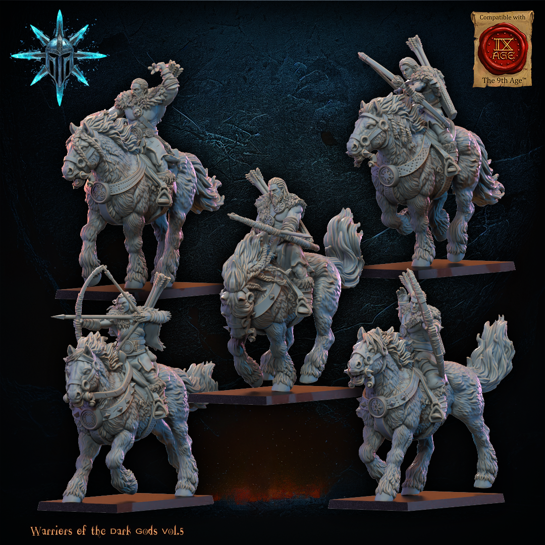 3D Printed Chaos Horse Archer Regiment by Lost Kingdom Miniatures