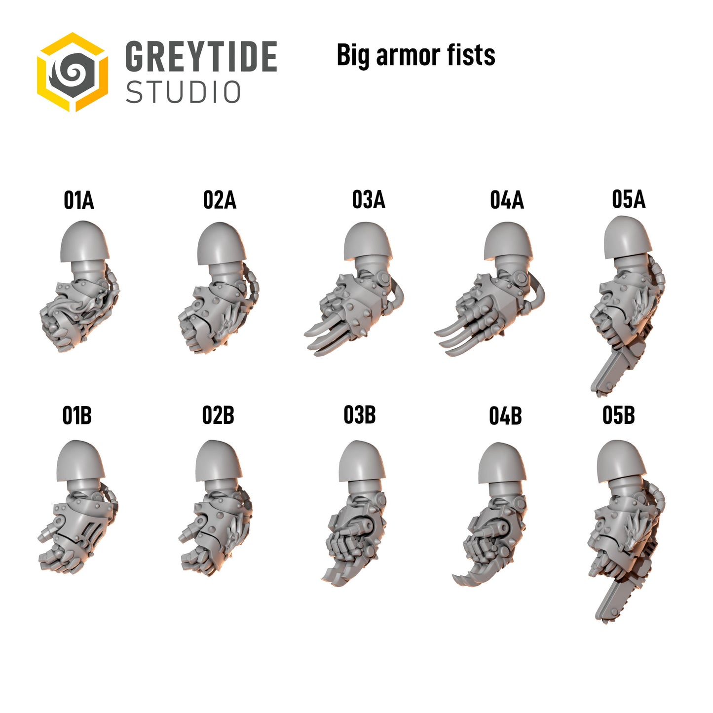 3d Printed Anvil Wardens Big Fists x20 by Greytide Studio