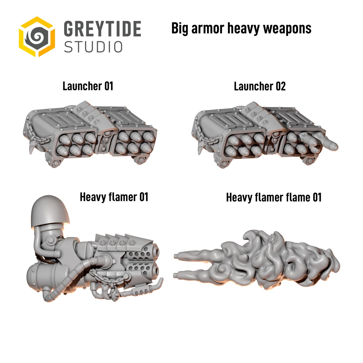 3d Printed Anvil Wardens Big Heavy Weapons by Greytide Studio