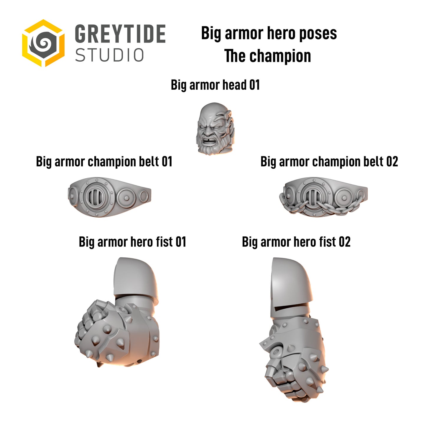 3d Printed Anvil Wardens Champion Hero Upgrade Kit by Greytide Studio