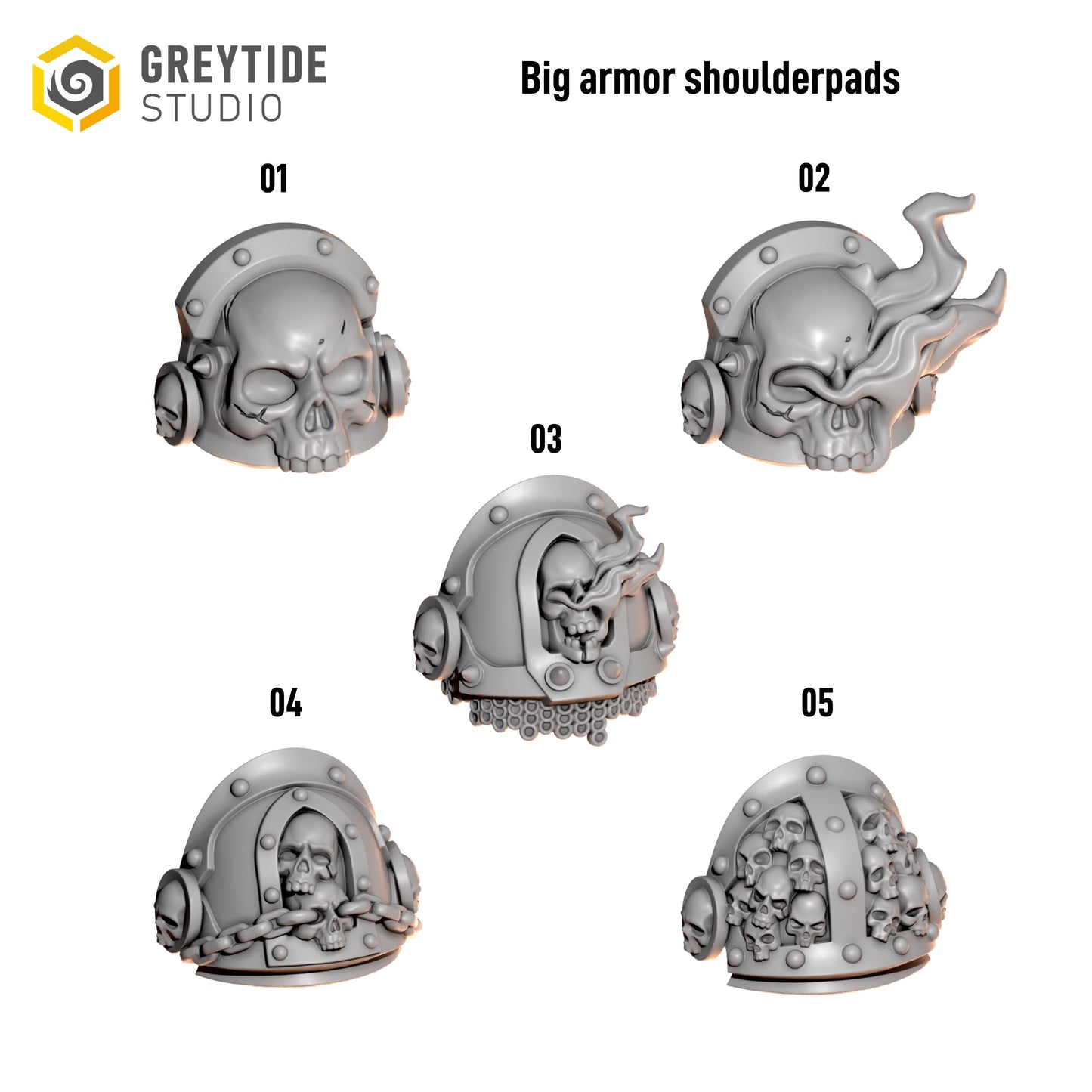 3d Printed Cursed Company Big Shoulders x10 by Greytide Studio