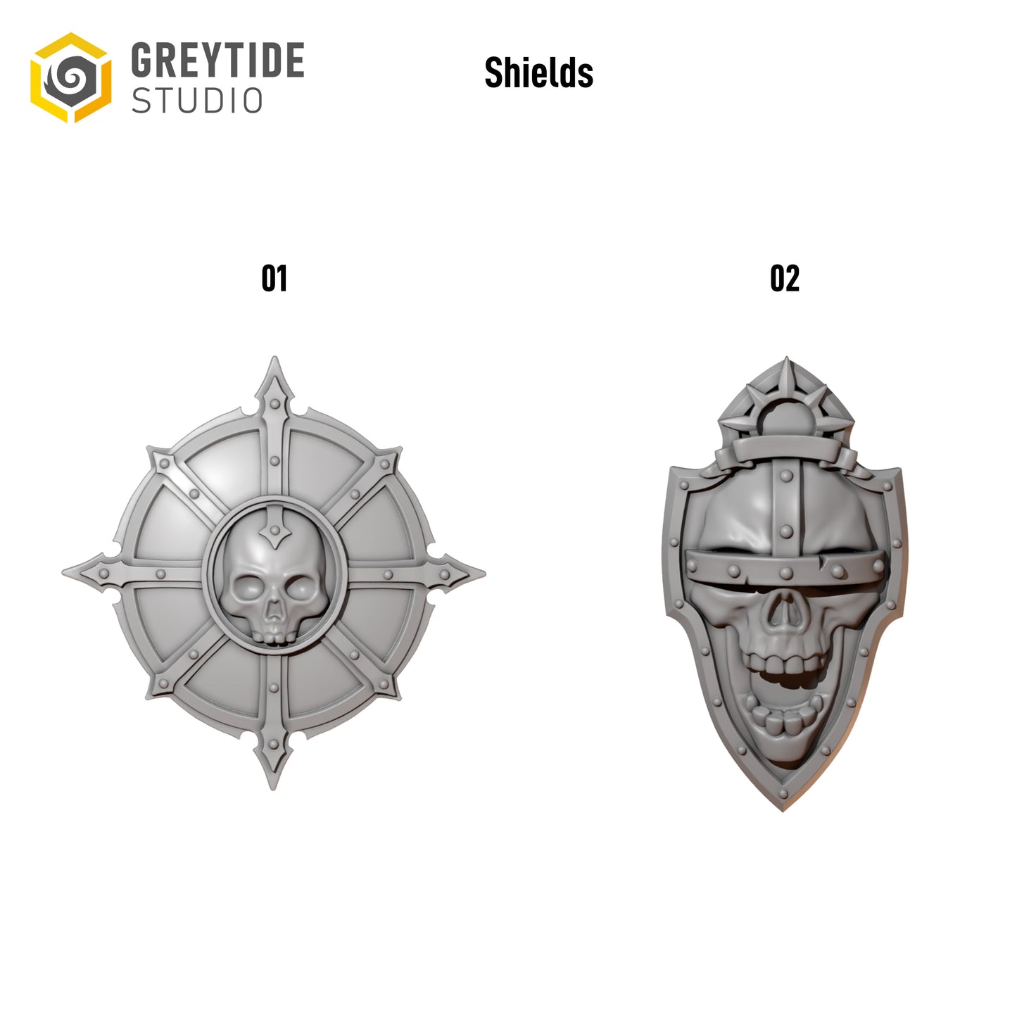3d Printed Cursed Company Shields by Greytide Studio
