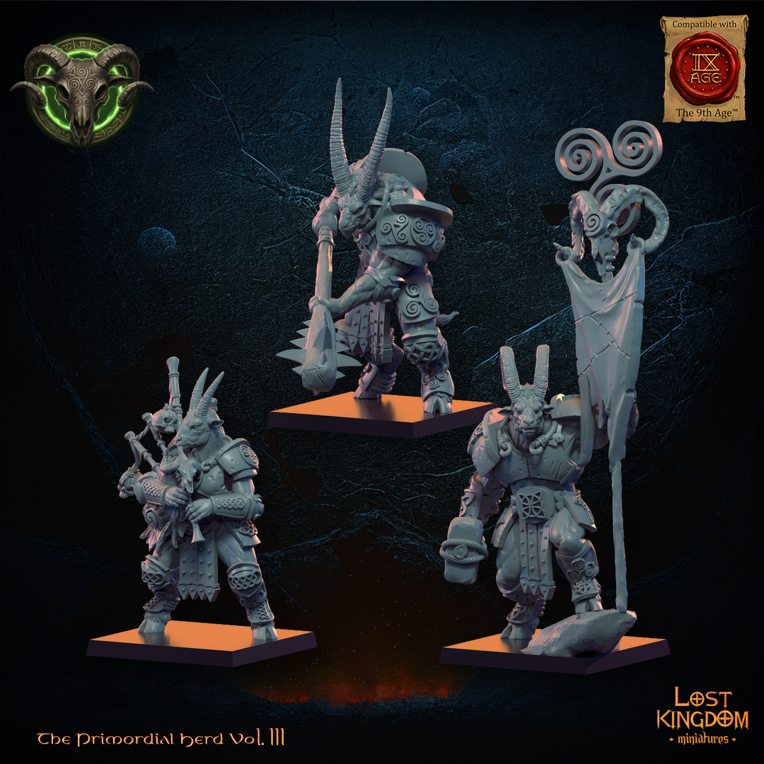 3D Printed Longhorn Herd Command Group by Lost Kingdom Miniatures