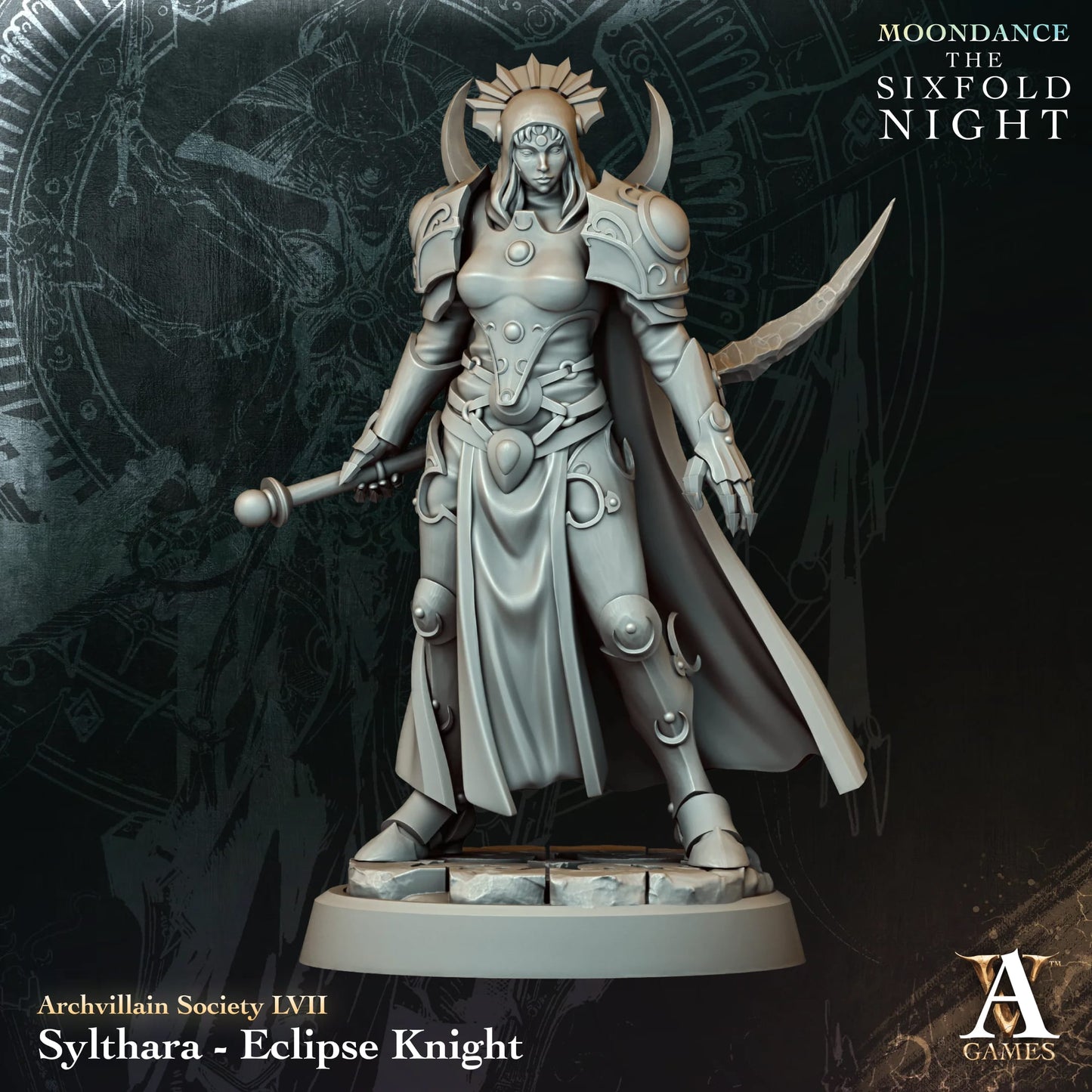 3D Printed Scylthara - Eclipse Knight by Archvillain Games