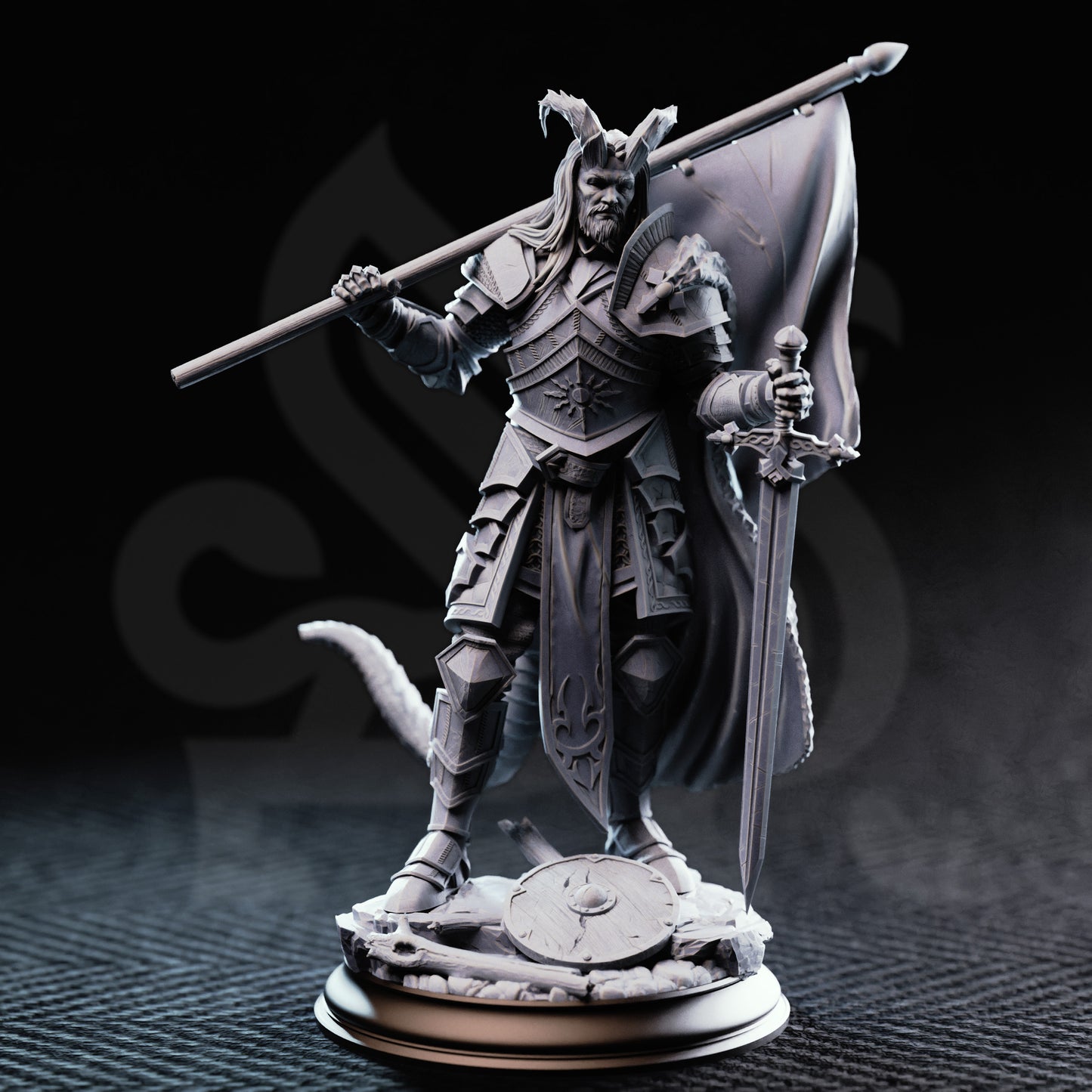 3D Printed Tiefling Veteran Fighter by DM Stash