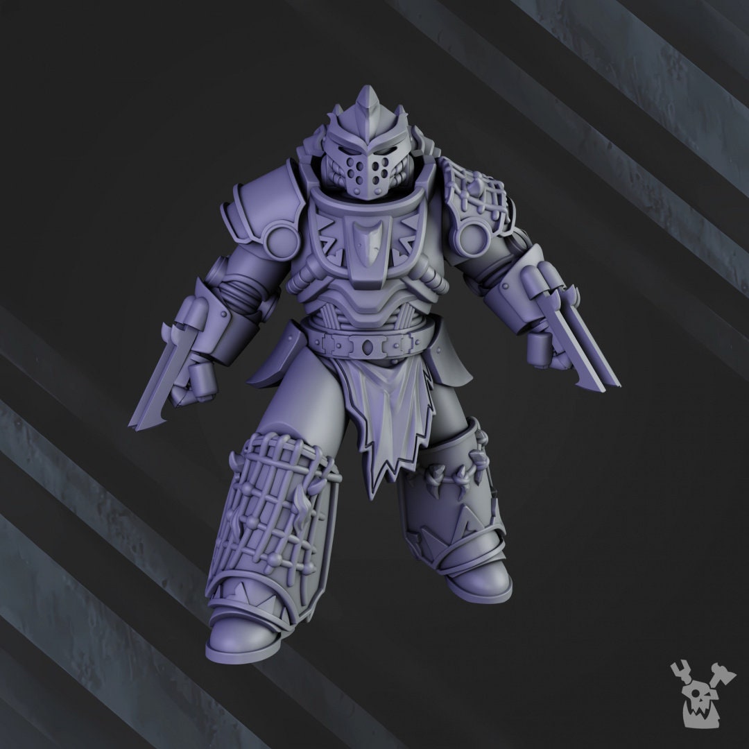 3d Printed White Megaladon Clan Warriors x10 by DakkaDakka Miniatures