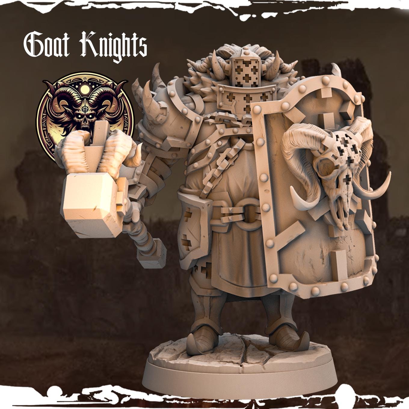 3D Printed Goat Knights by Monolith Arts