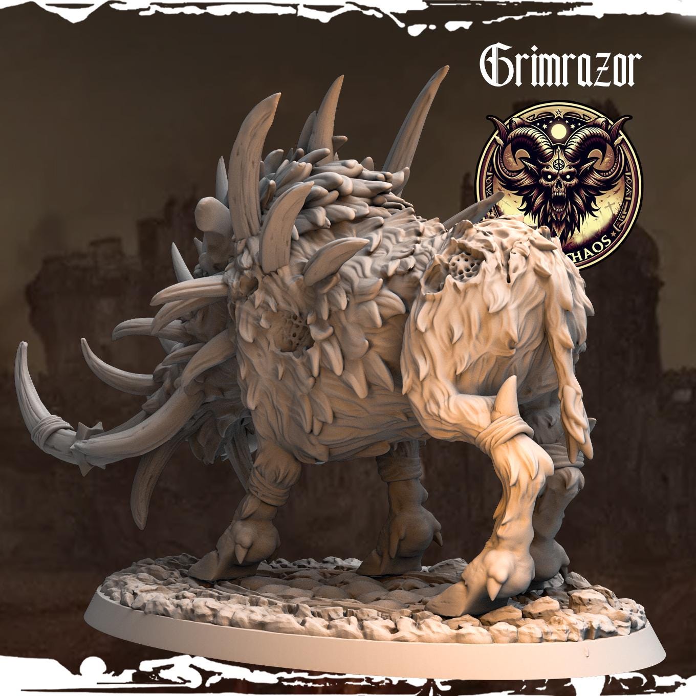 3D Printed Chaos Boar by Monolith Arts