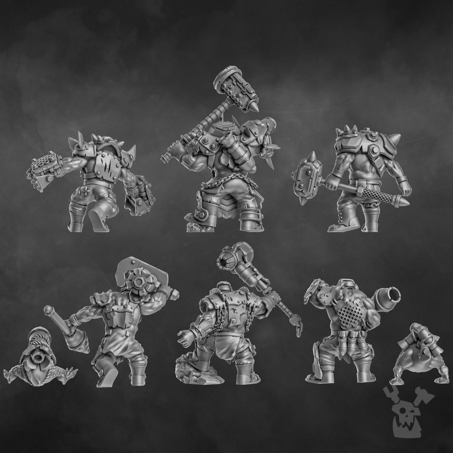 3d Printed Orc Head Crackaz Mob by DakkaDakka Miniatures