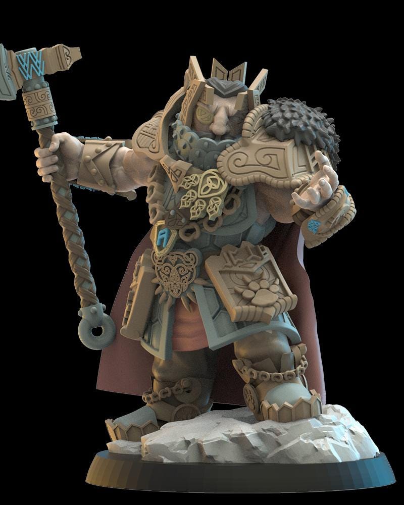 3d Printed Thordin, The One Eyed Dwarf by Lost Kingdom Miniatures