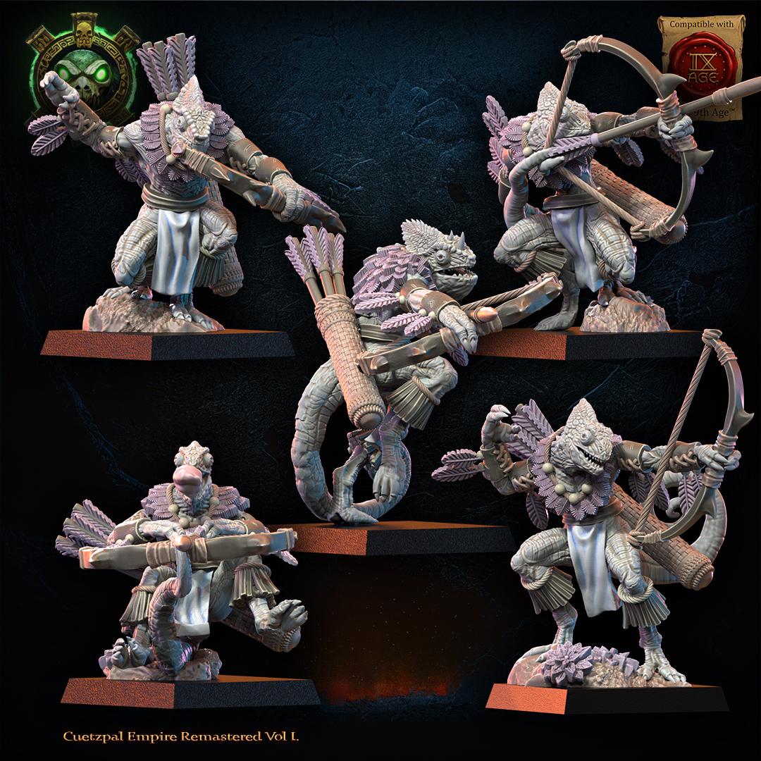 3d Printed Lizard Kin Archer Regiment x10 by Lost Kingdom Miniatures