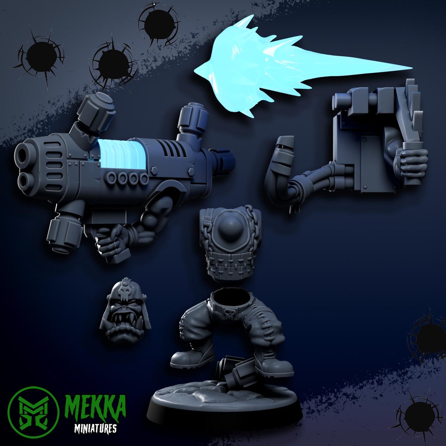 3d Printed Ork Plasma Shoota by Mekka Miniatures