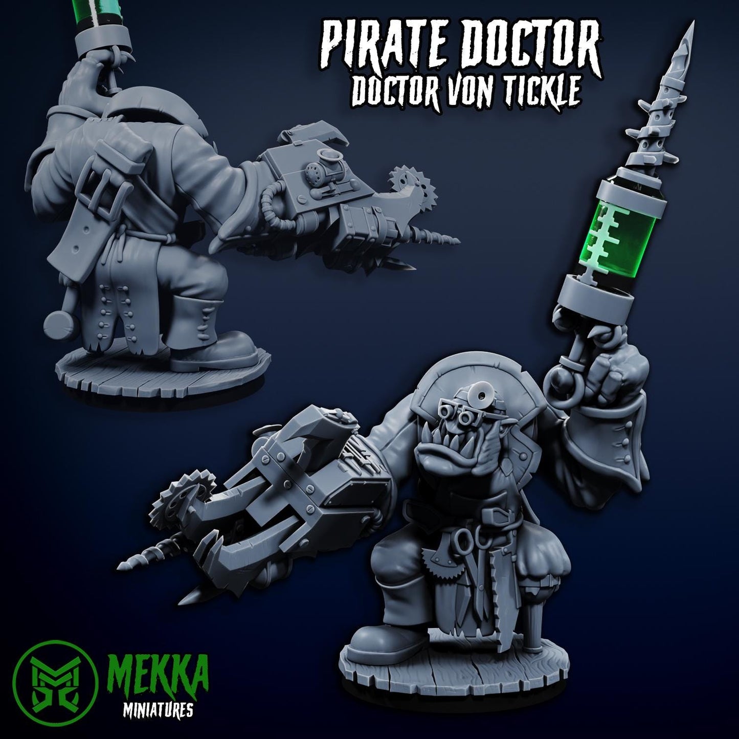 3d Printed Ork Docta Von Tickle by Mekka Miniatures