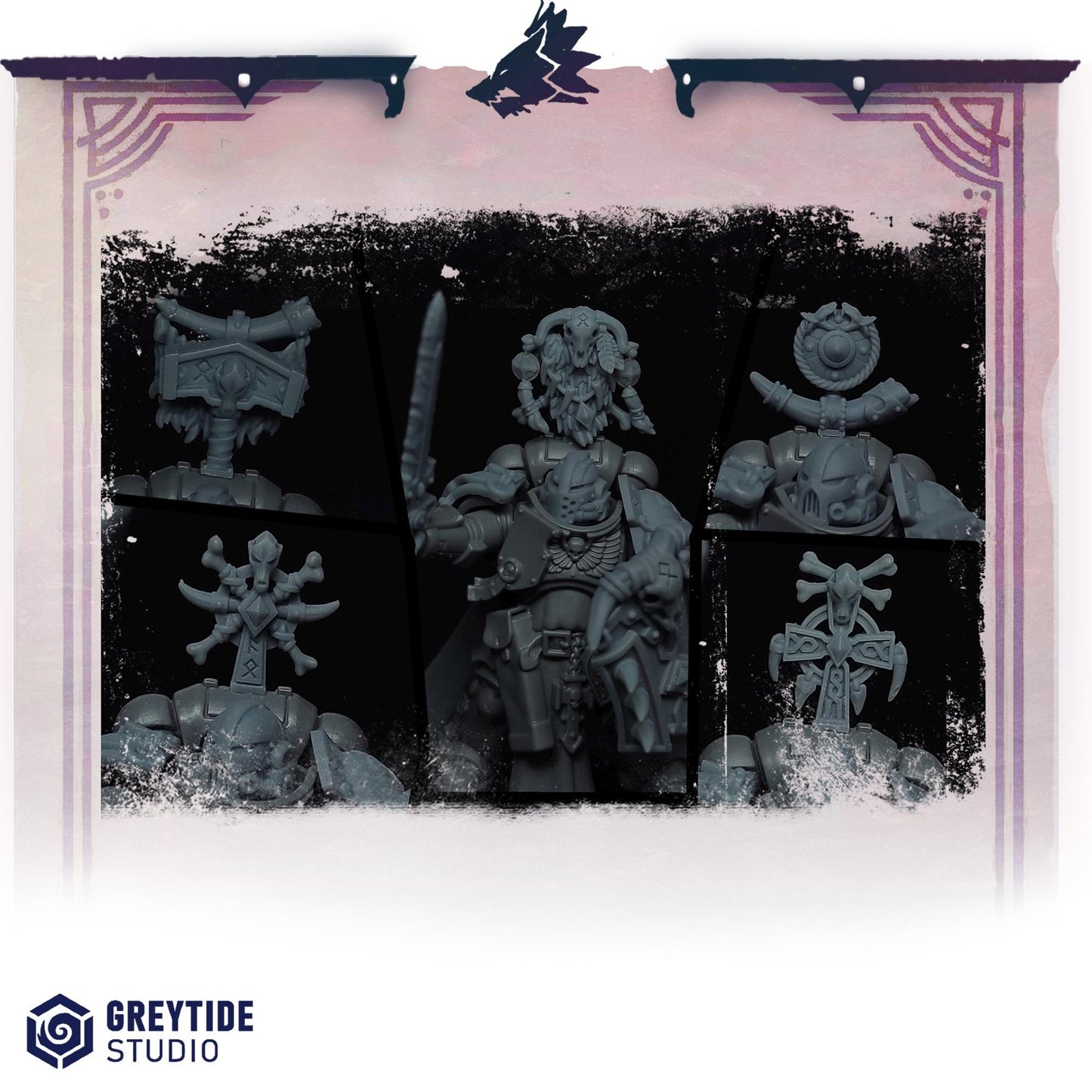 3d Printed Primal Hounds Backpack Decorations by Greytide Studio