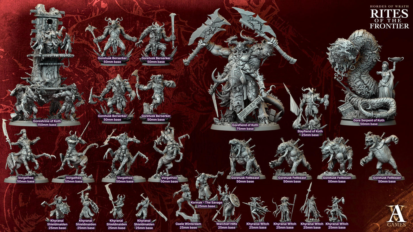 3D Printed Goretusk Berserkers by Archvillain Games