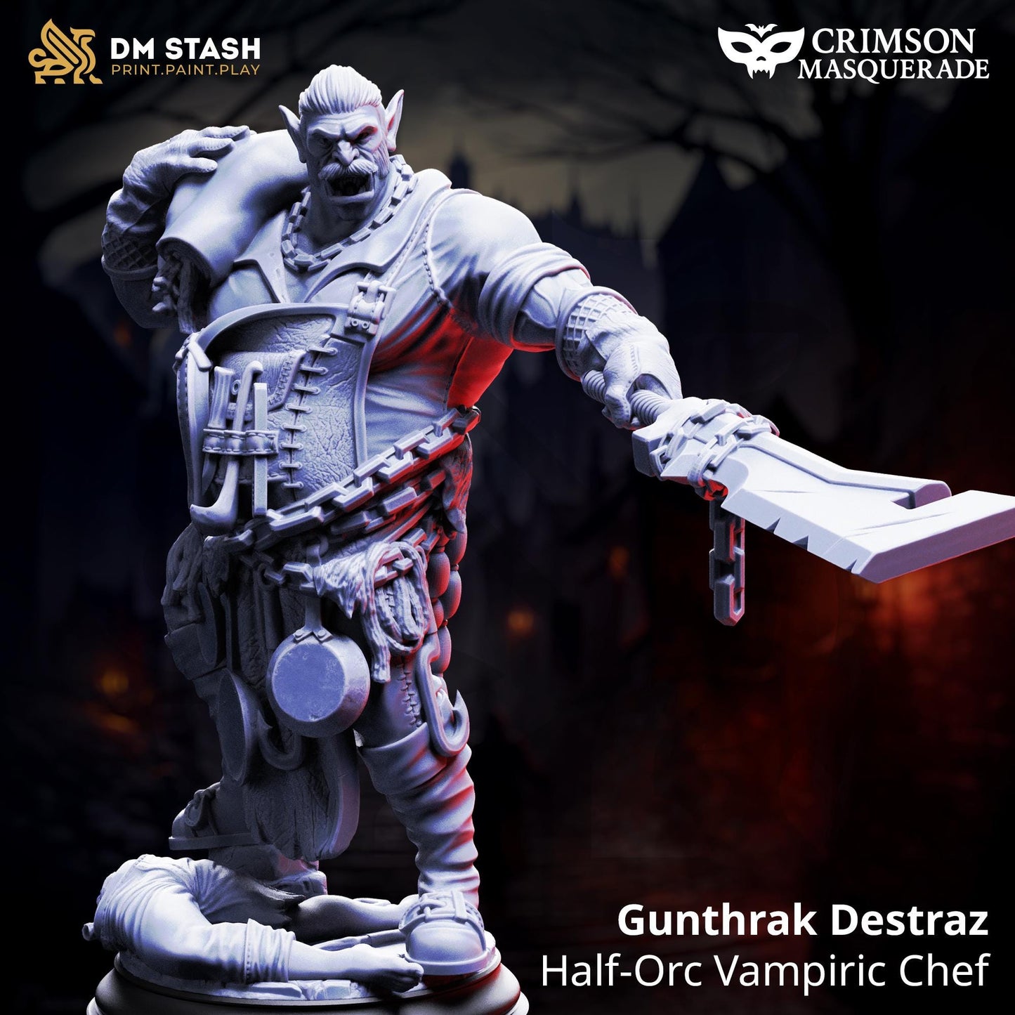 3D Printed Half-Orc Vampiric Chief - Gunthrak Destraz by DM Stash
