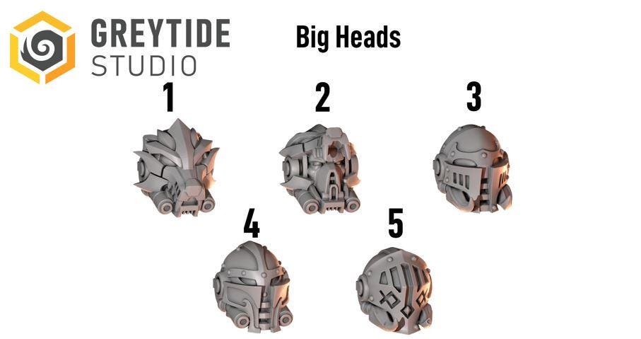3d Printed Primal Hounds Heavy Armor Helmets x10 by Greytide Studio
