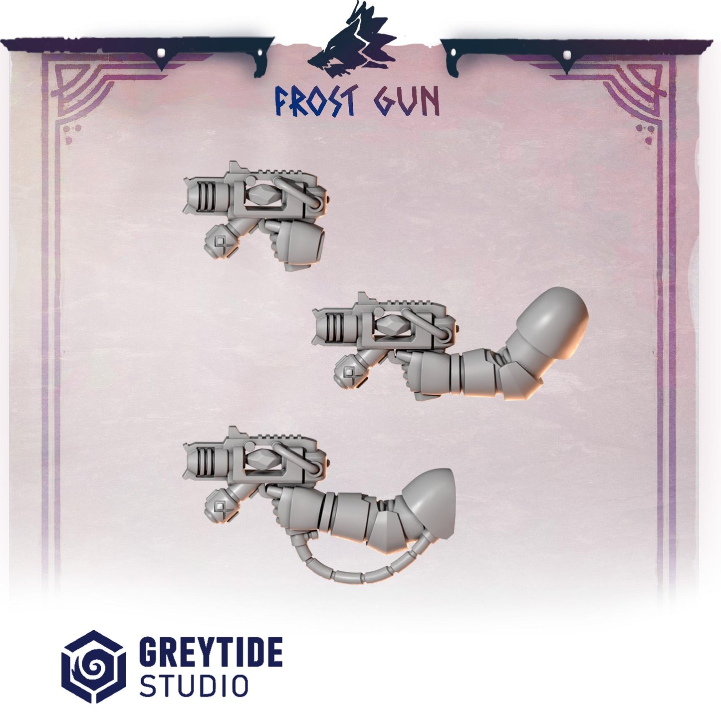 3d Printed Primal Hounds Frost Guns x6 by Greytide Studio