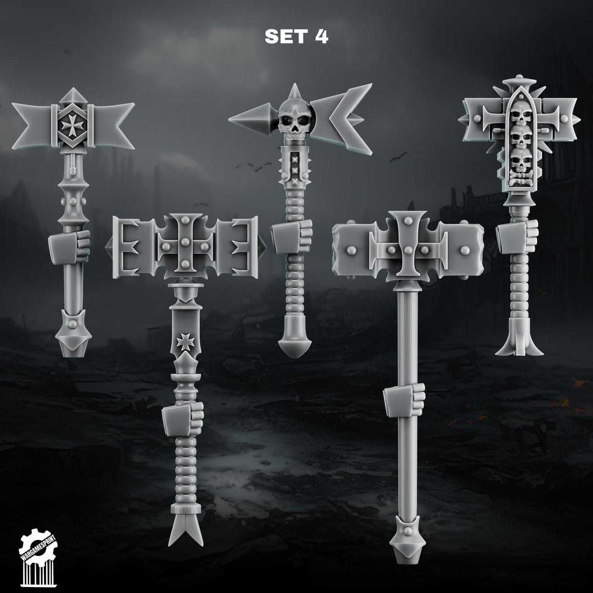 3d Printed Crusader Hammers x10 by Wargames Print