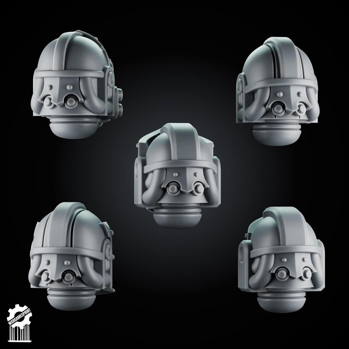 3d Printed Crusader Helmets Set #7 x10 by Wargames Print