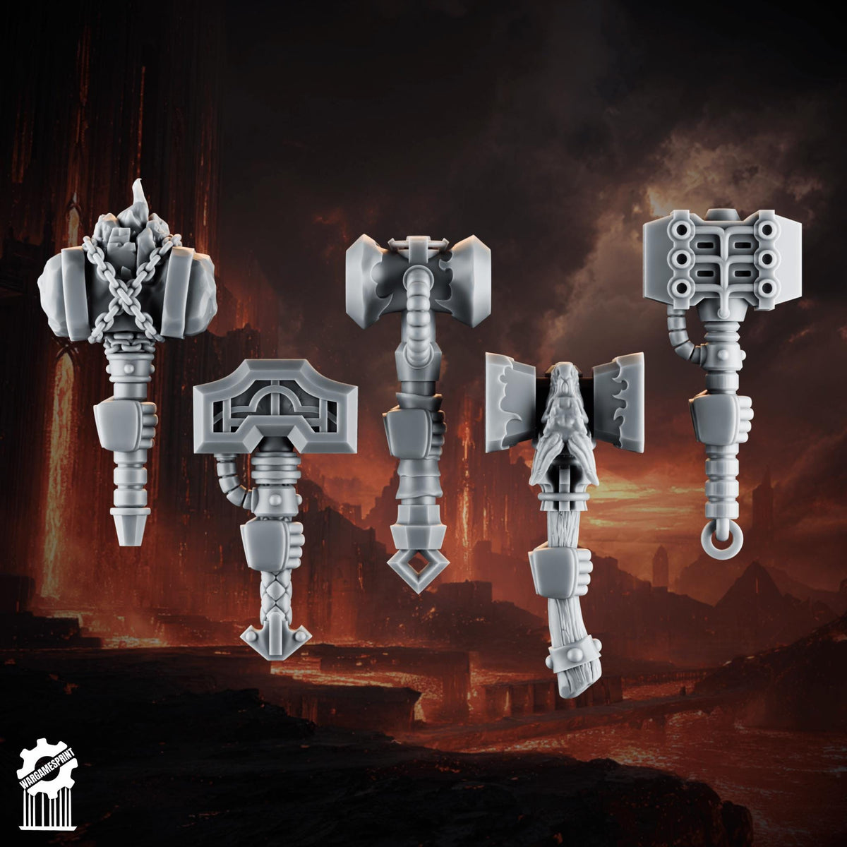 3d Printed Emberforge Hammers x10 by Wargames Print