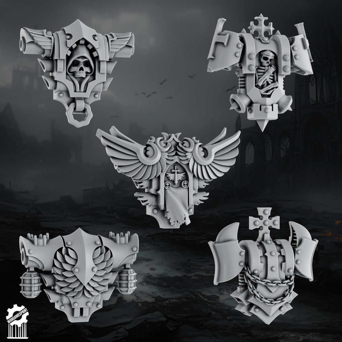3d Printed Marine Shadowguard Backpack x10 by Wargames Print