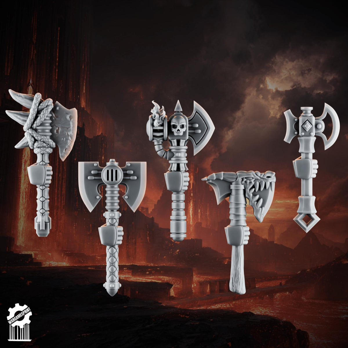 3d Printed Emberforge Axes x10 by Wargames Print