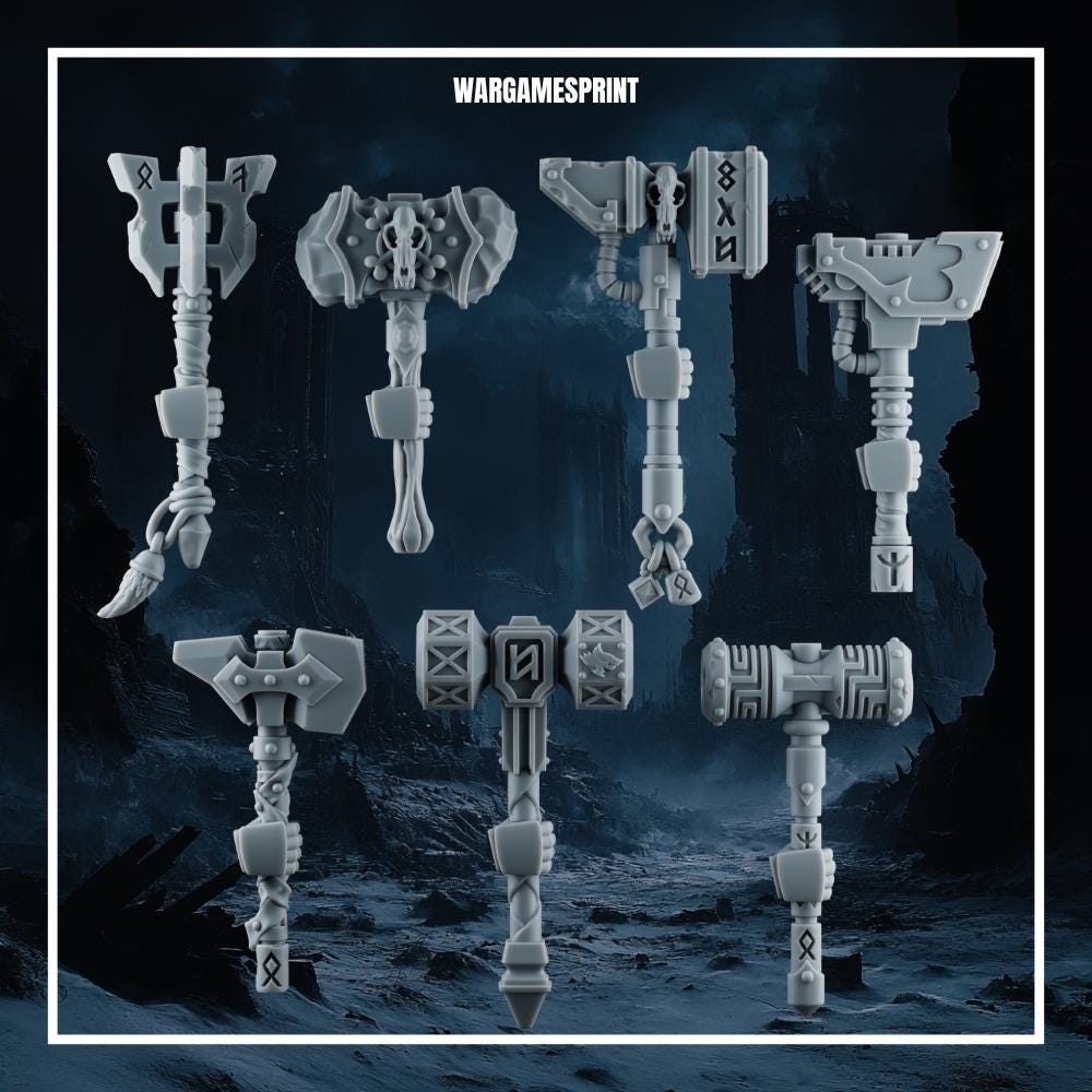 3d Printed Marine Viking Hammers by Wargames Print