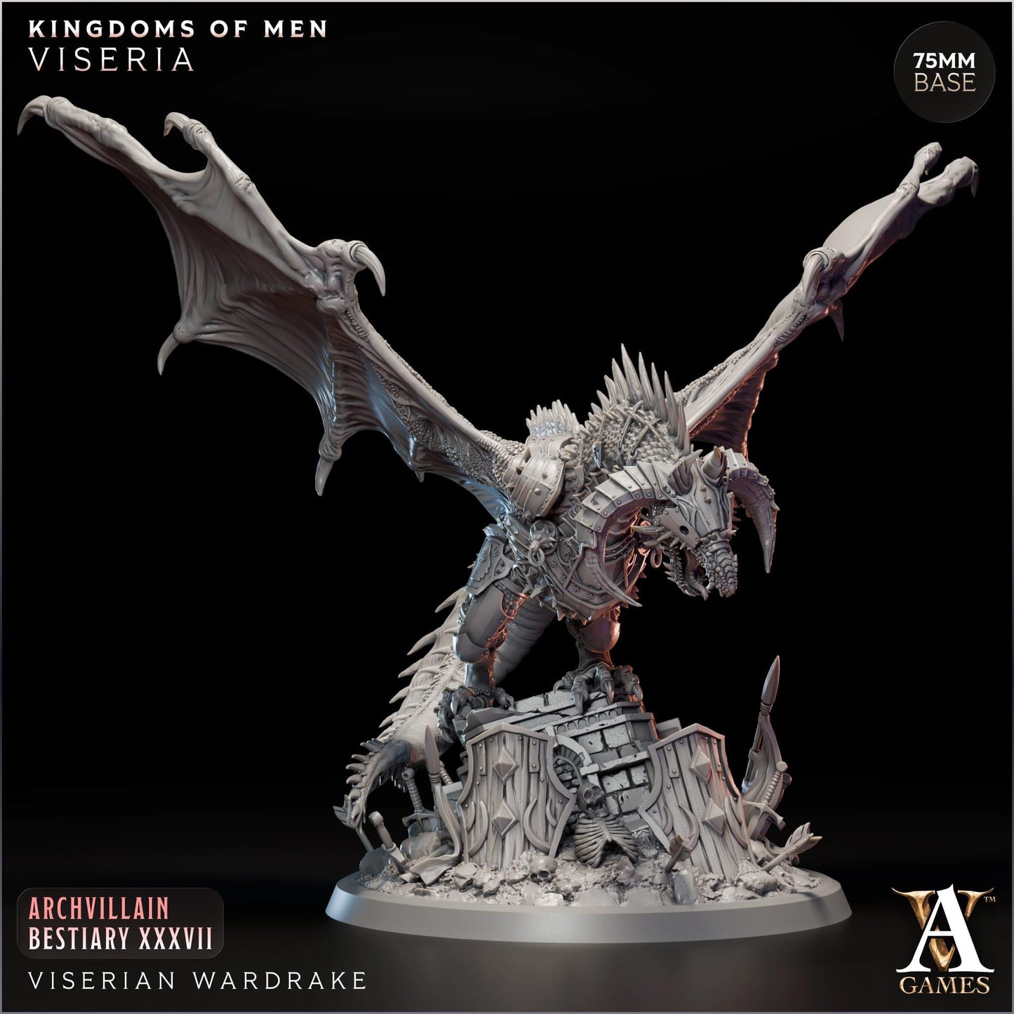 3D Printed Viserian Wardrake by Archvillain Games