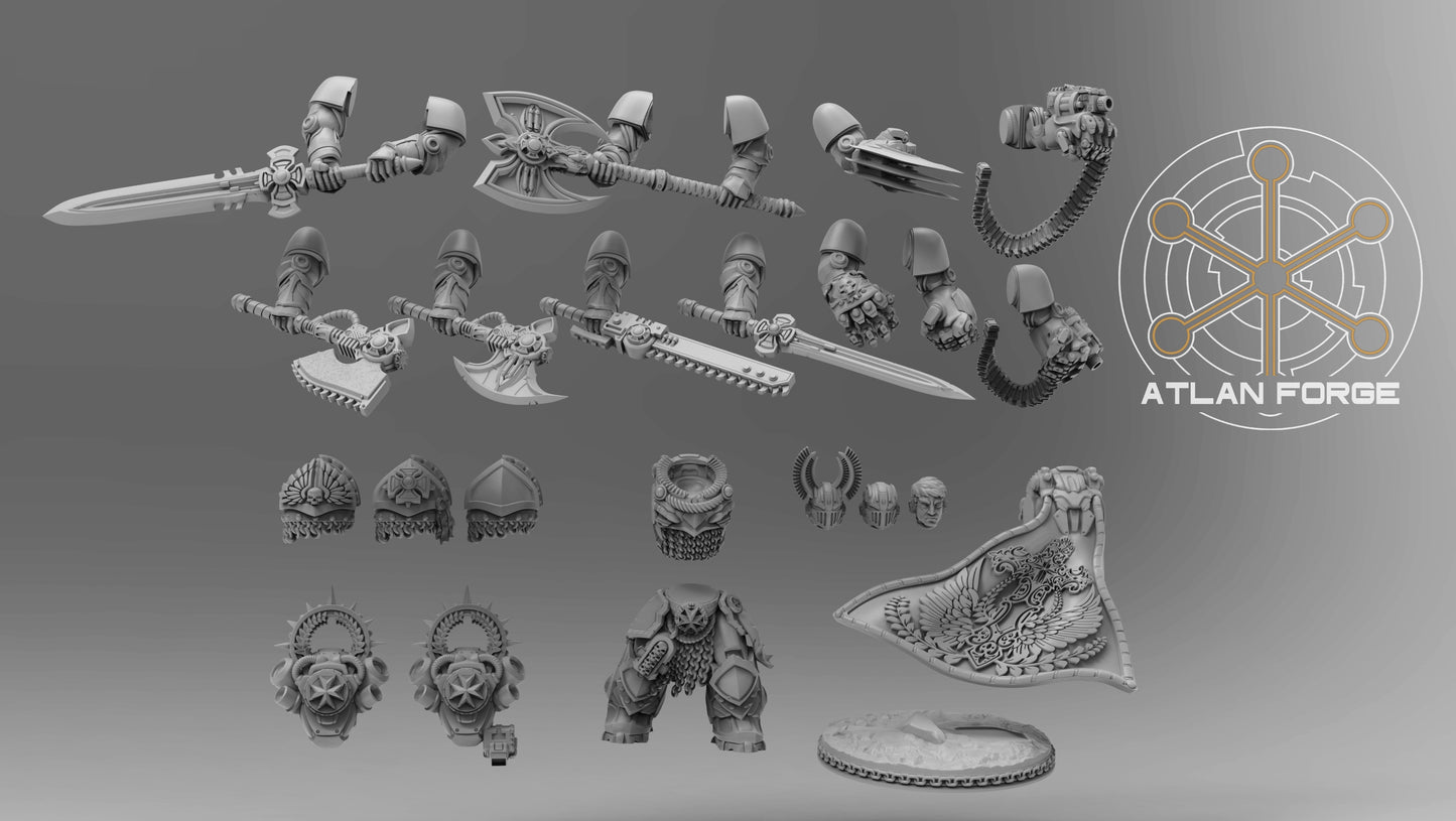 3d Printed Templar Aegis Captain by Atlan Forge Miniatures