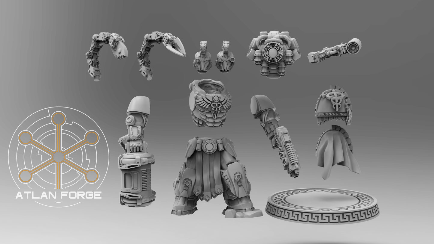 3d Printed Minoan Aegis Therapeuo by Atlan Forge Miniatures