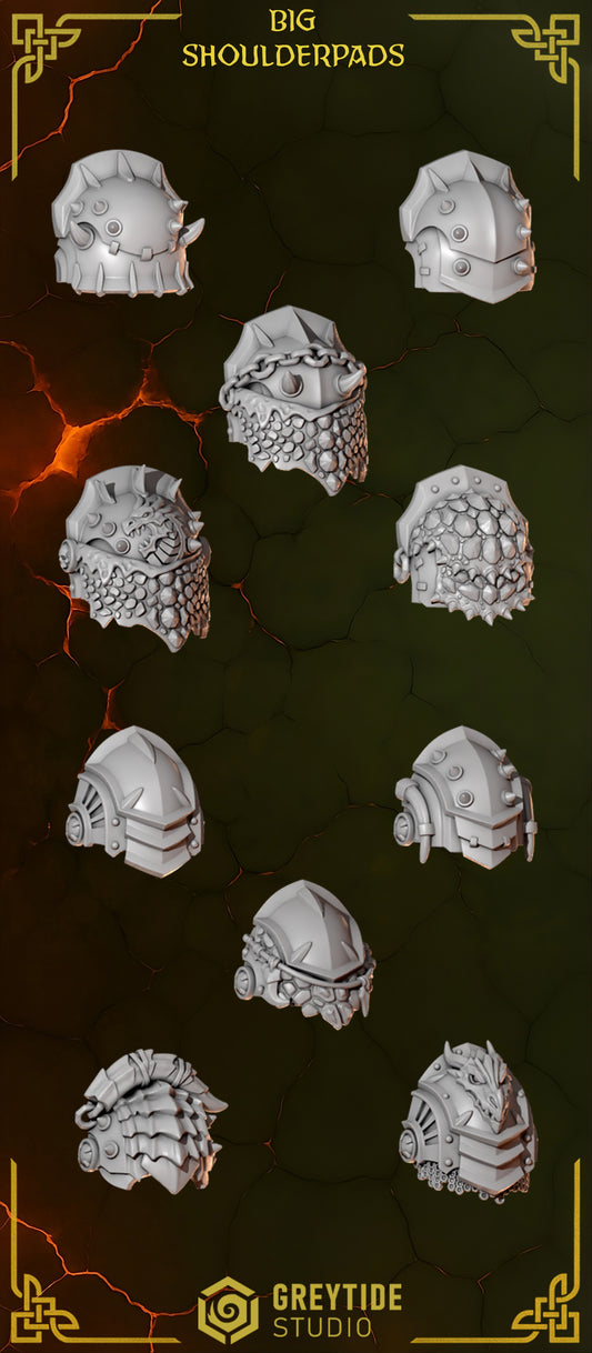 3d Printed Anvil Wardens Big Shoulderpads x10 by Greytide Studio