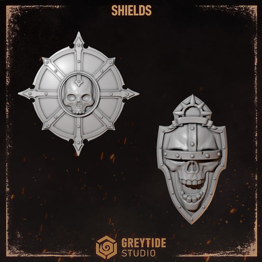 3d Printed Cursed Company Shields by Greytide Studio