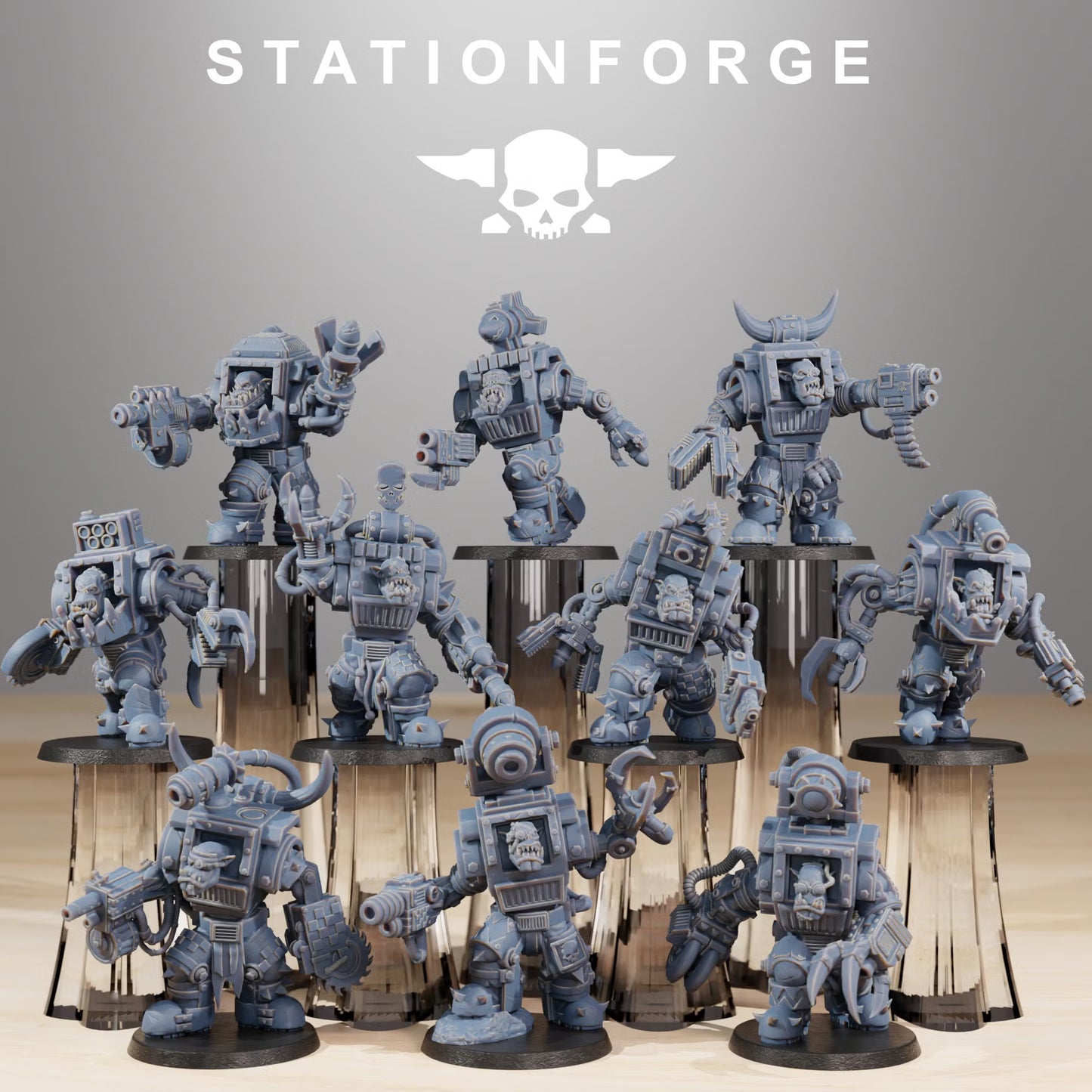 3D Printed Orkaz Steelbrutes by StationForge Miniatures