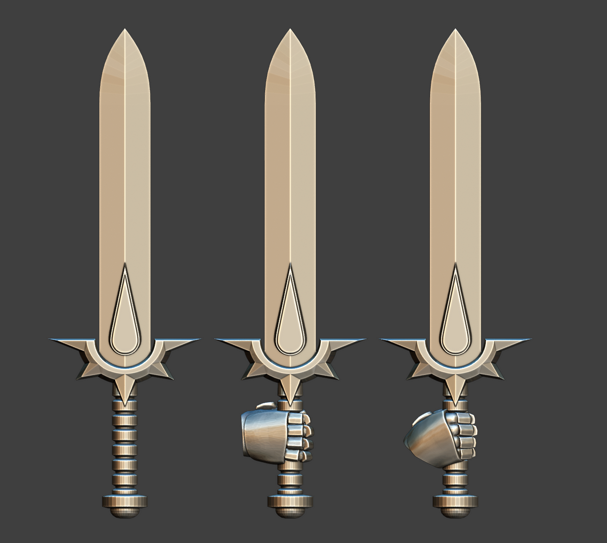 3D Printed Aurelia Tempris Radiant Sons Swords and Shields