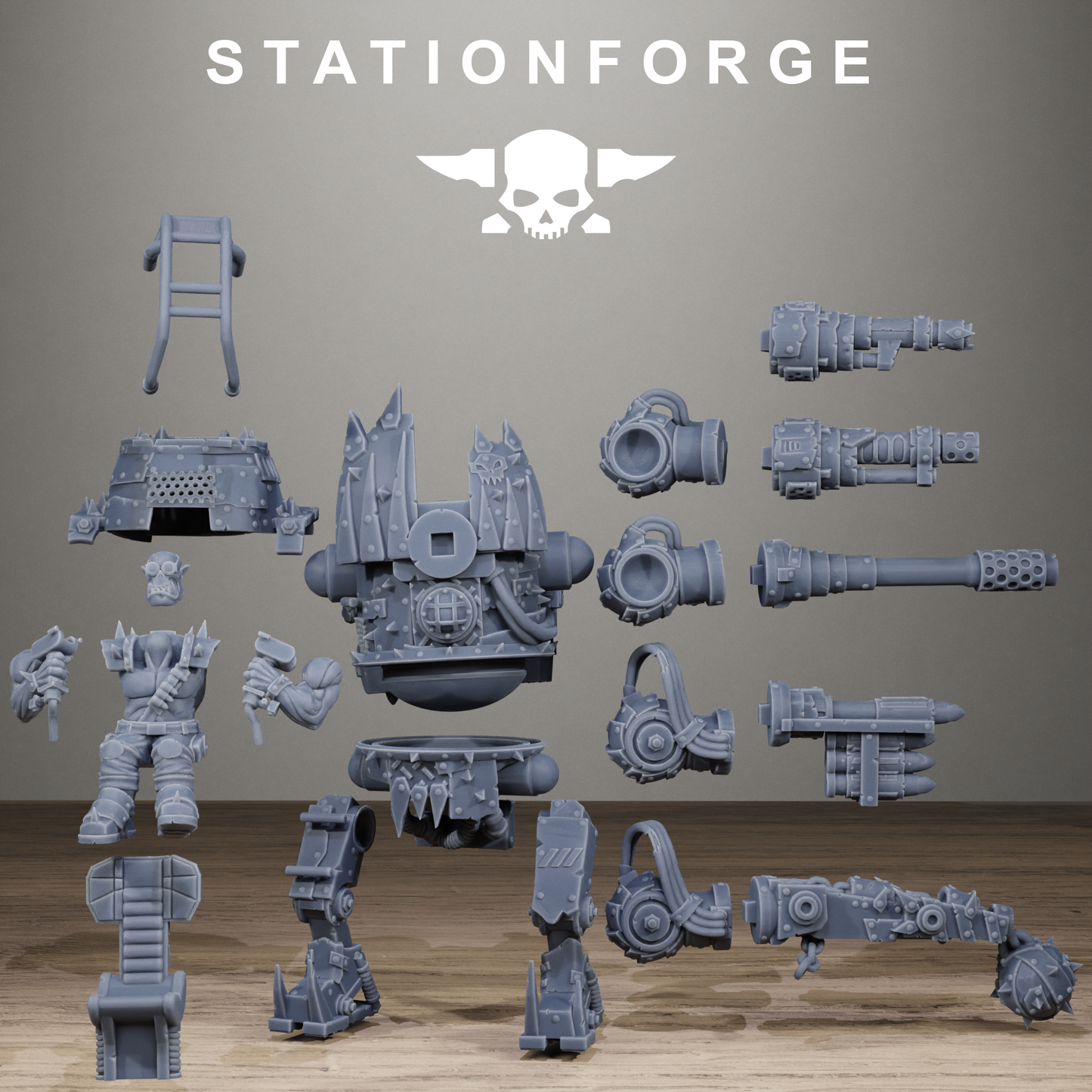 3D Printed Orkaz Chicken Walker by StationForge Miniatures