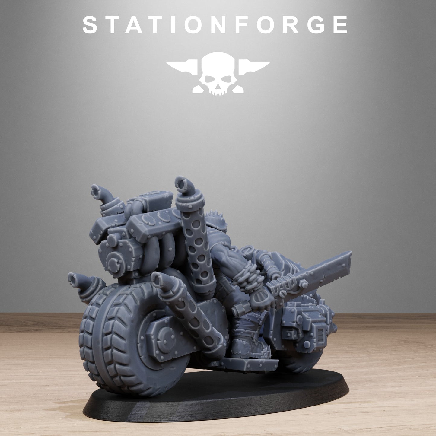 3D Printed Orkaz Bikers by StationForge Miniatures