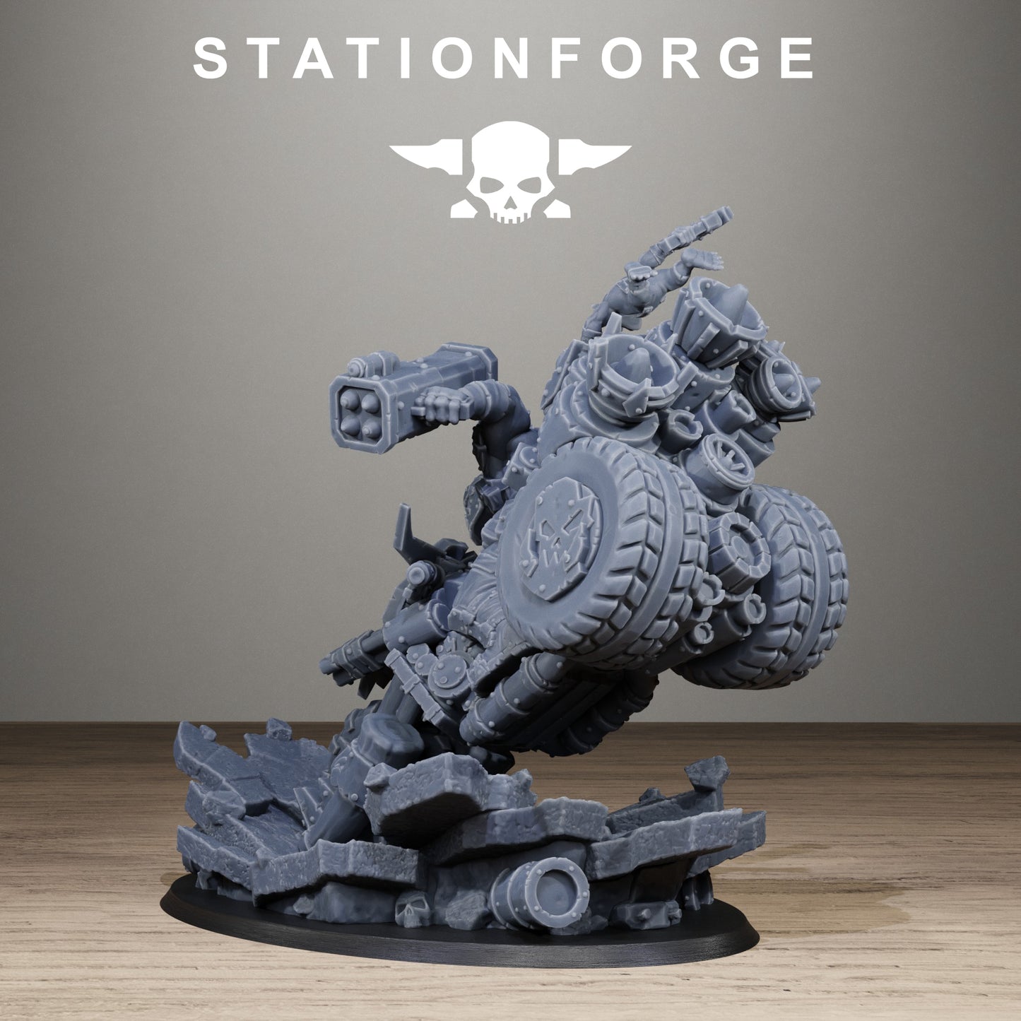 3D Printed Orkaz Biker Boss by StationForge Miniatures
