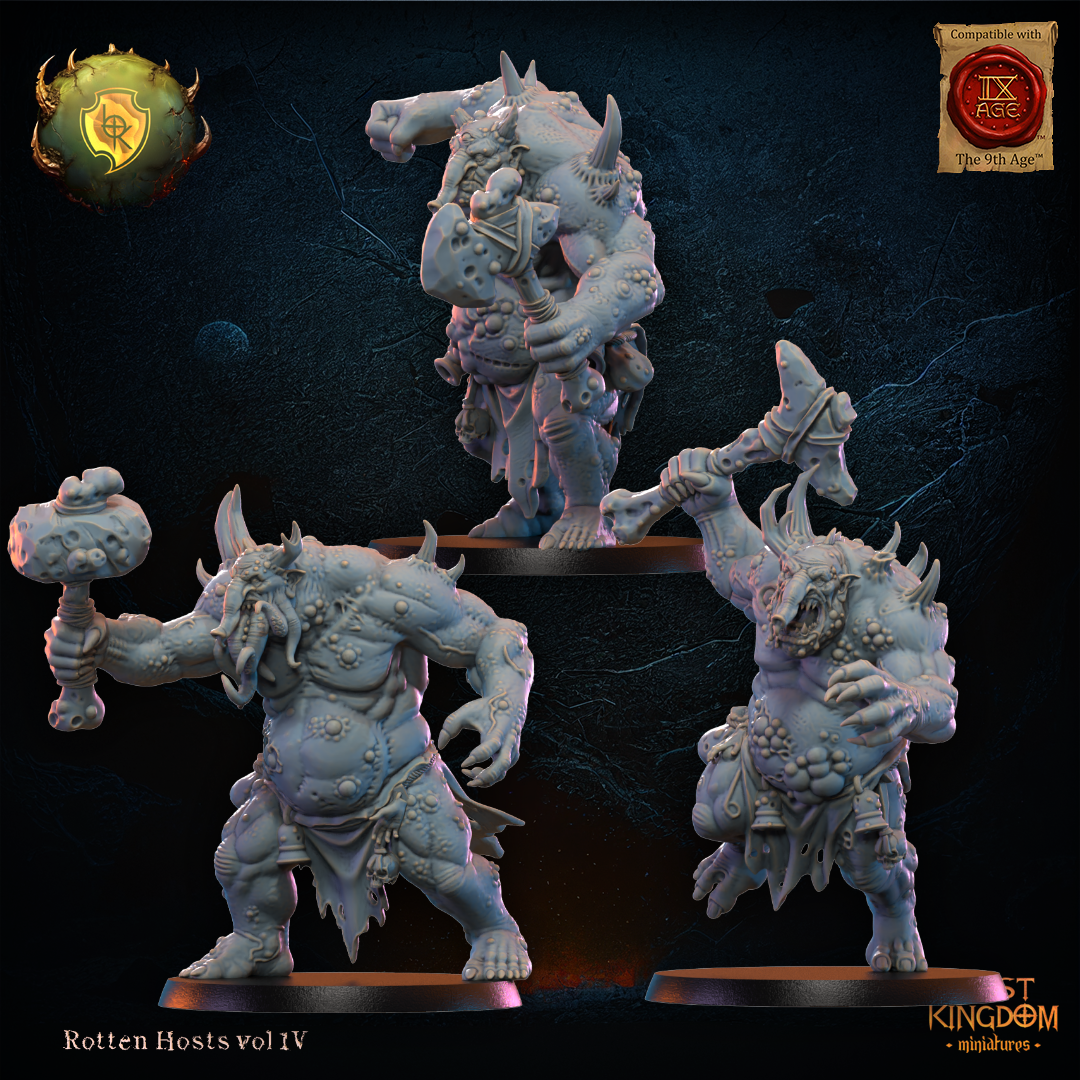 3D Printed Noxious Trolls Regiment by Lost Kingdom Miniatures