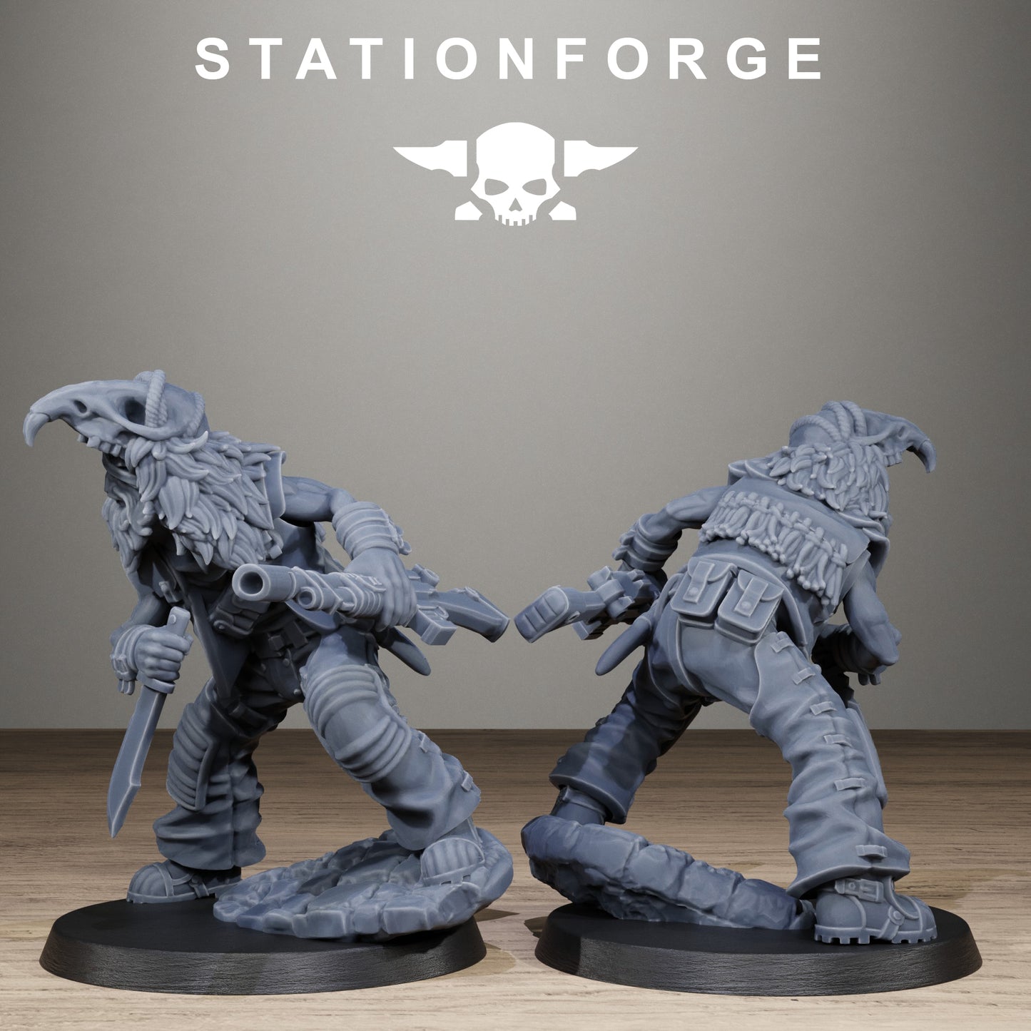3D Printed Techno Savage Scrap Tribers by StationForge Miniatures