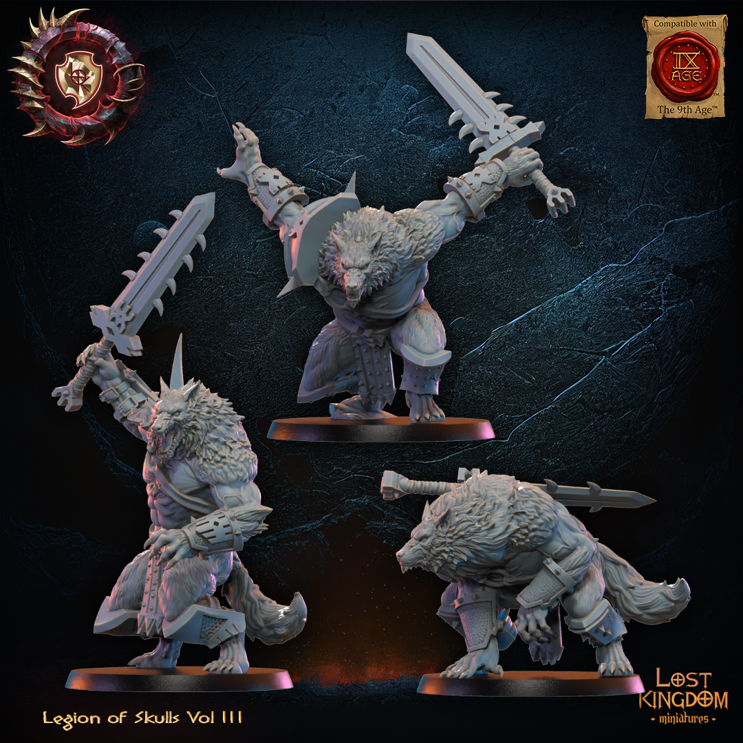 3D Printed Bloodfang Lycan Regiment by Lost Kingdom Miniatures