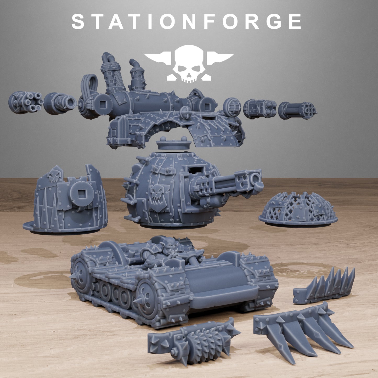 3D Printed Orkaz Mini Tank by StationForge Miniatures