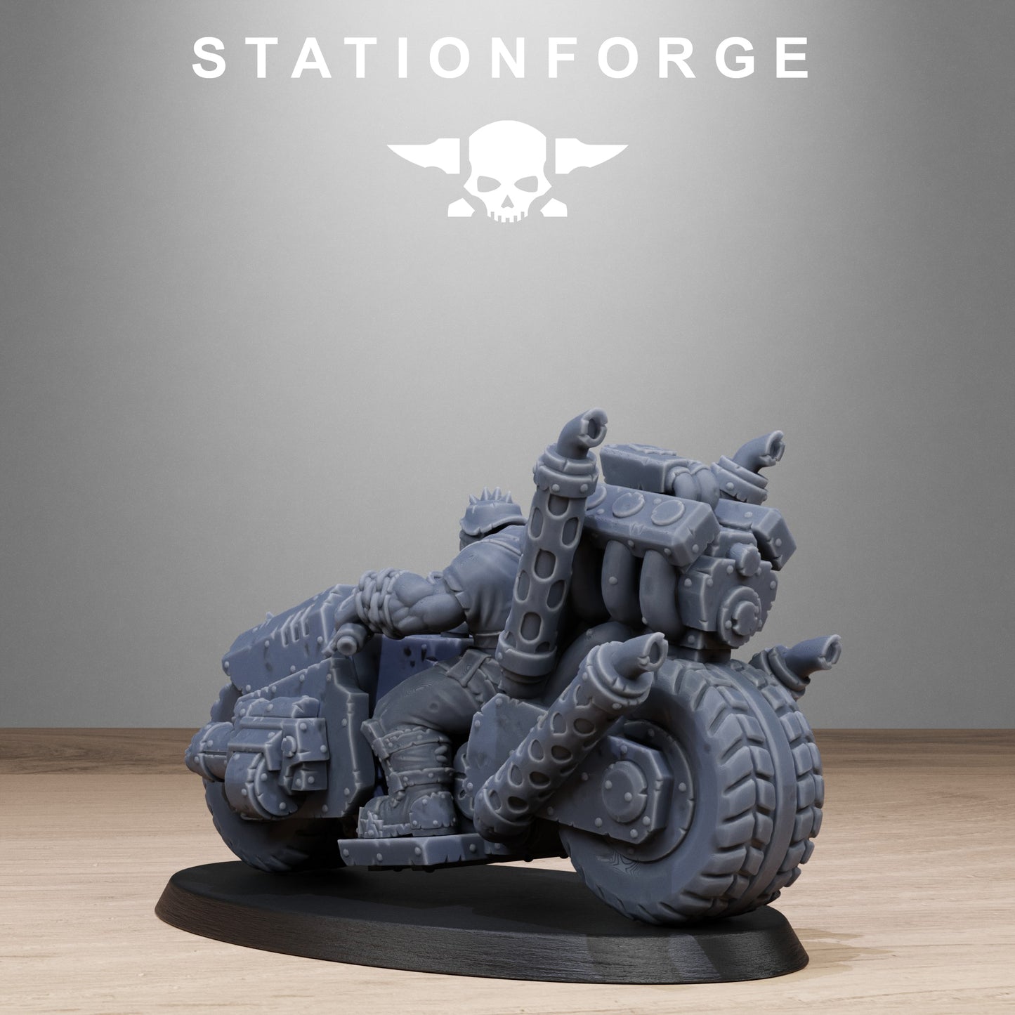3D Printed Orkaz Bikers by StationForge Miniatures