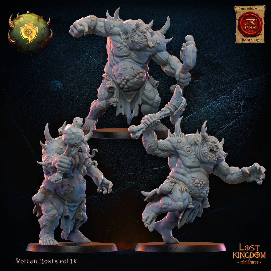 3D Printed Noxious Trolls Regiment by Lost Kingdom Miniatures