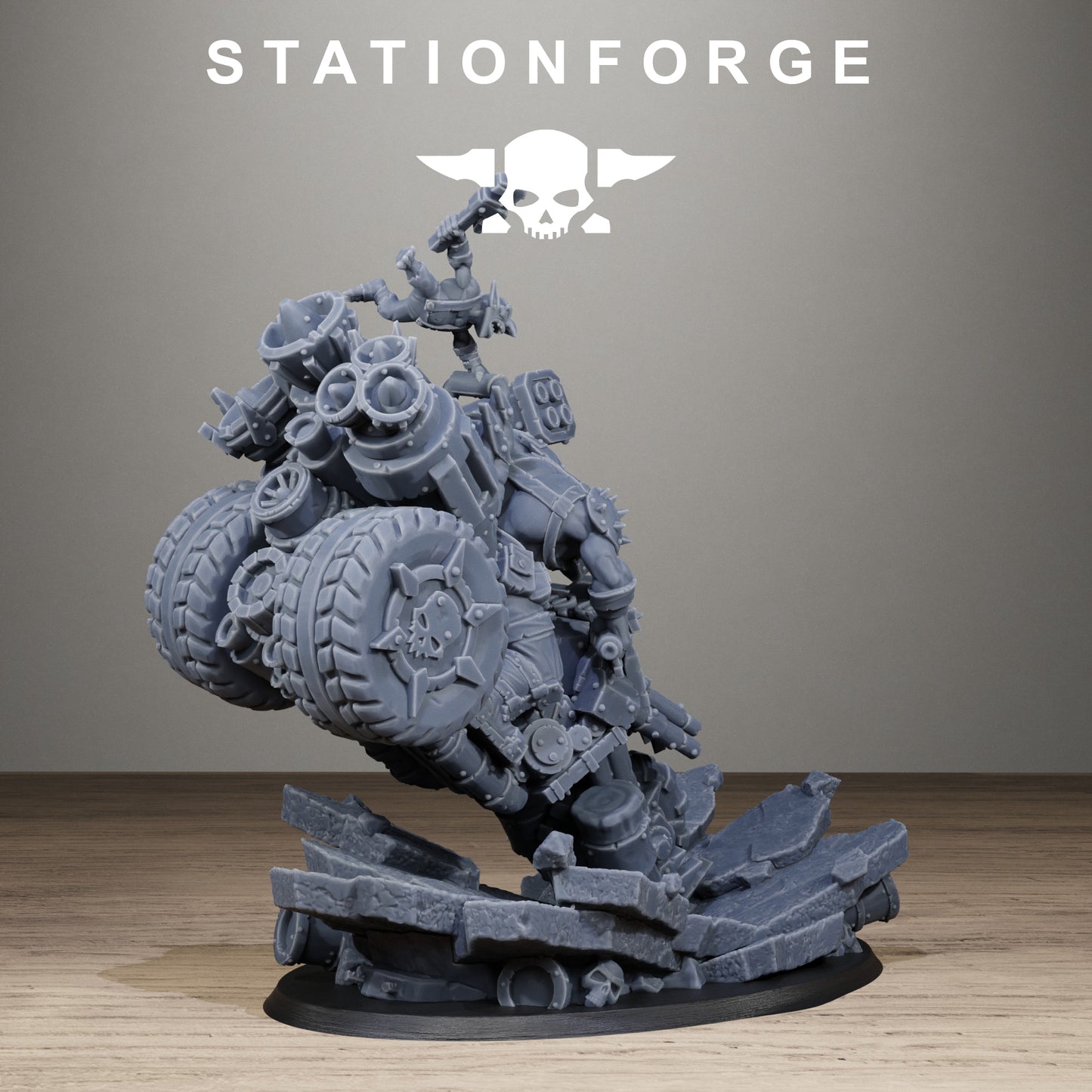3D Printed Orkaz Biker Boss by StationForge Miniatures
