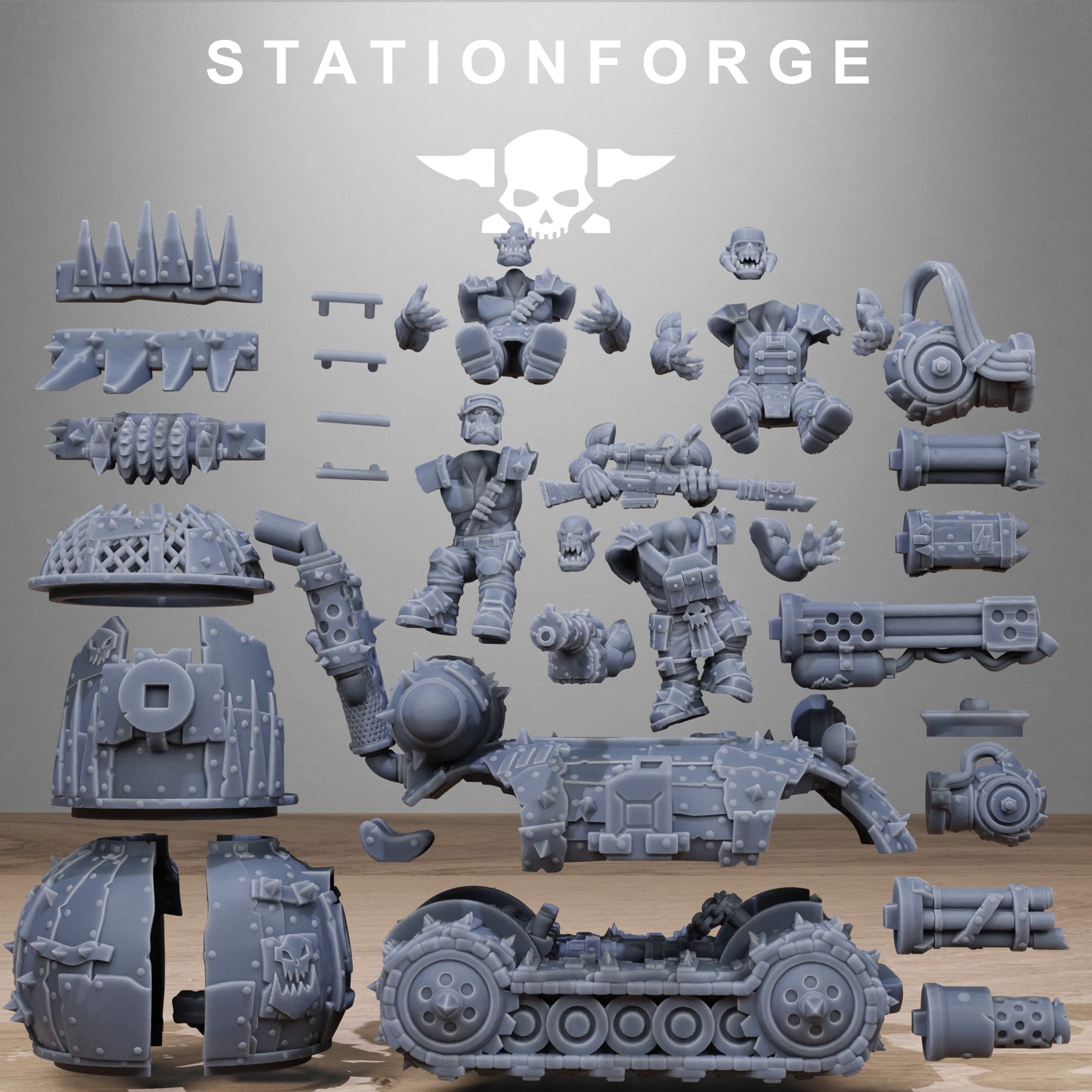 3D Printed Orkaz Mini Tank by StationForge Miniatures