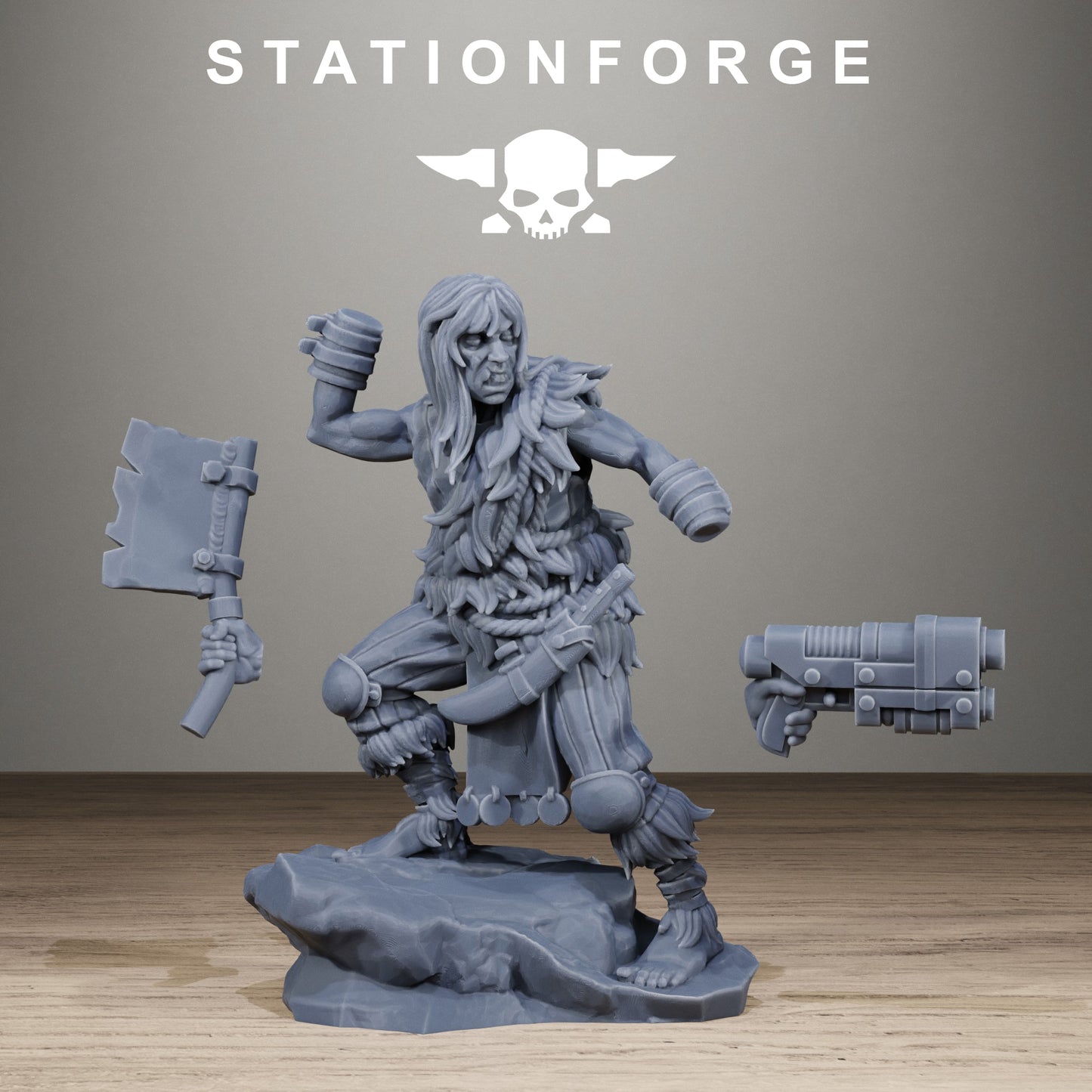 3D Printed Techno Savage Scrap Tribers by StationForge Miniatures