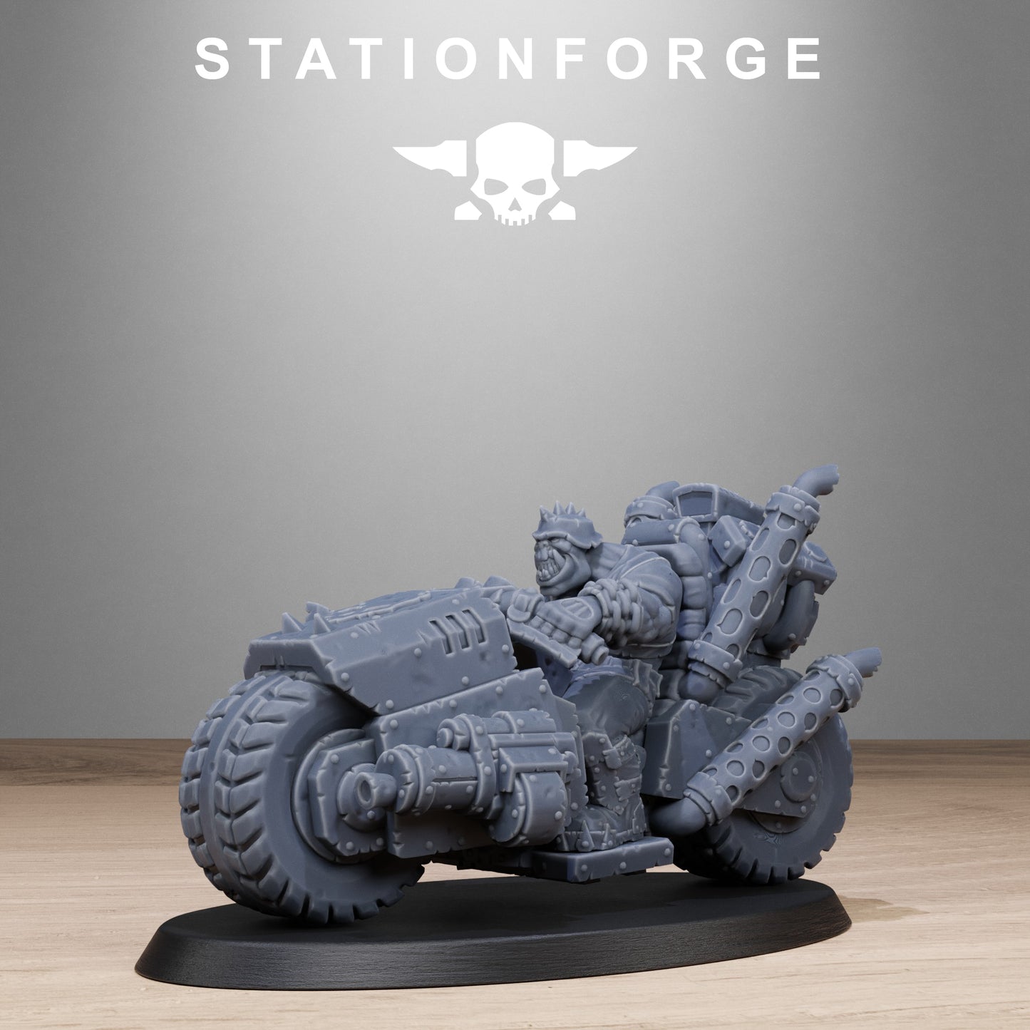 3D Printed Orkaz Bikers by StationForge Miniatures
